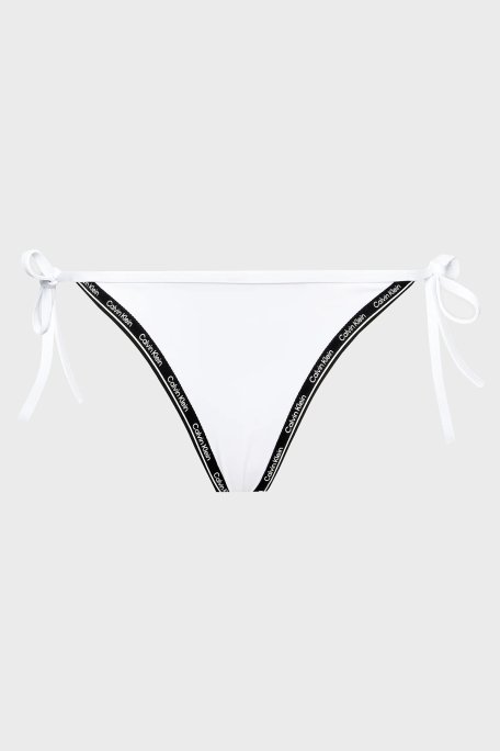 Calvin Klein Logolu Yanlardan Bağlamalı KW0KW01992YCD Bayan Bikini Altı KW0KW01992 YCD BEYAZ - 4