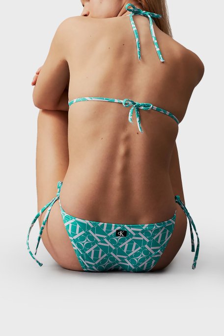 Calvin Klein Logolu Yanlardan Bağlamalı KW0KW024860G1 Bayan Bikini Altı KW0KW02486 0G1 MAVİ - 2