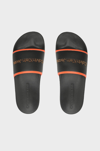 Calvin Klein Logolu YM0YM003600JH Erkek Terlik YM0YM00360 0JH SİYAH-TURUNCU - 4