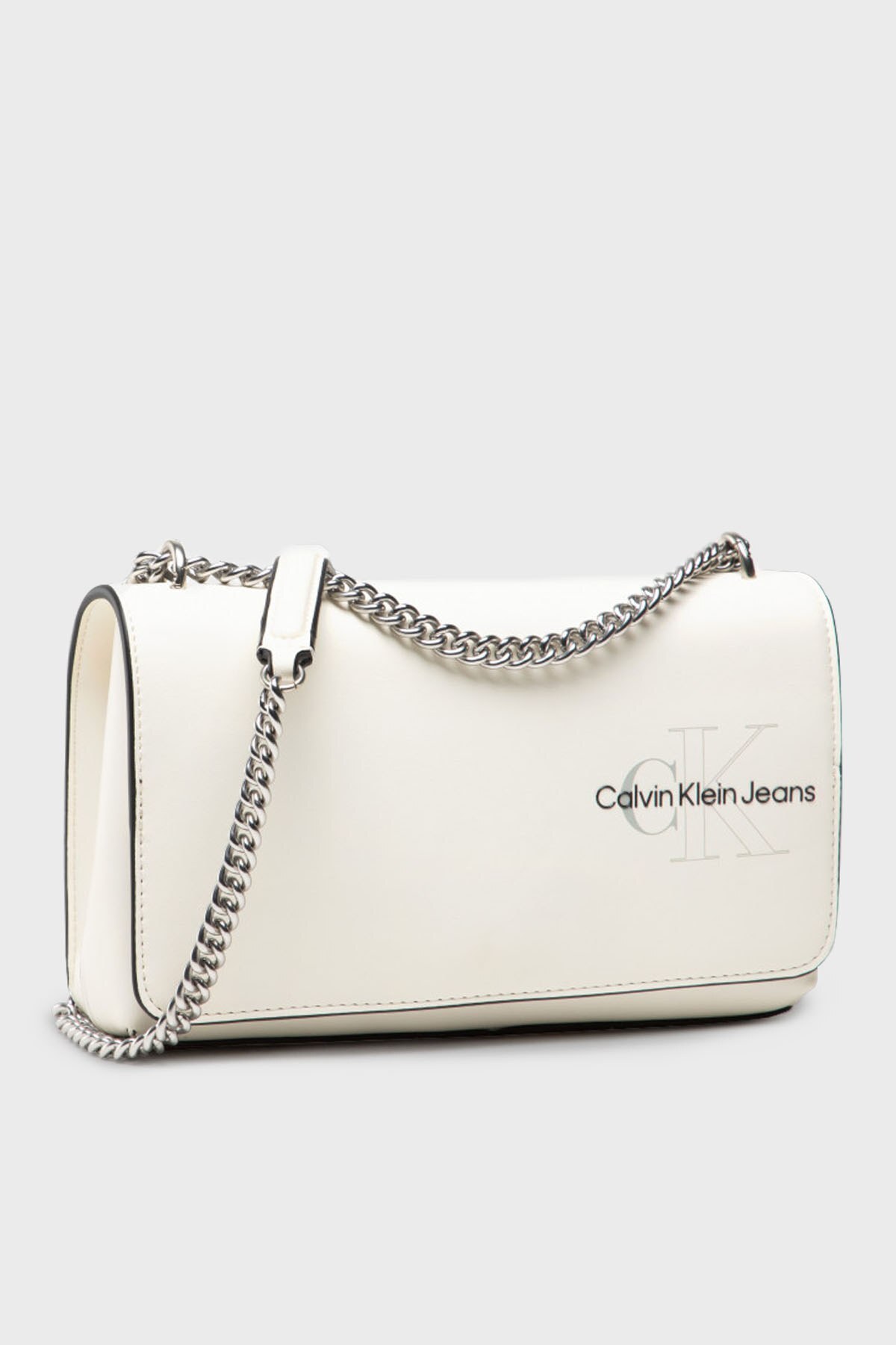 Calvin Klein Logolu Zincir Askılı Bayan Çanta K60K609307 02X KREM