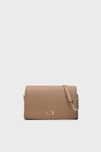 Calvin Klein Logolu Zincir Askılı K60K610455GEZ Bayan Çanta K60K610455 GEZ KAHVE - 1
