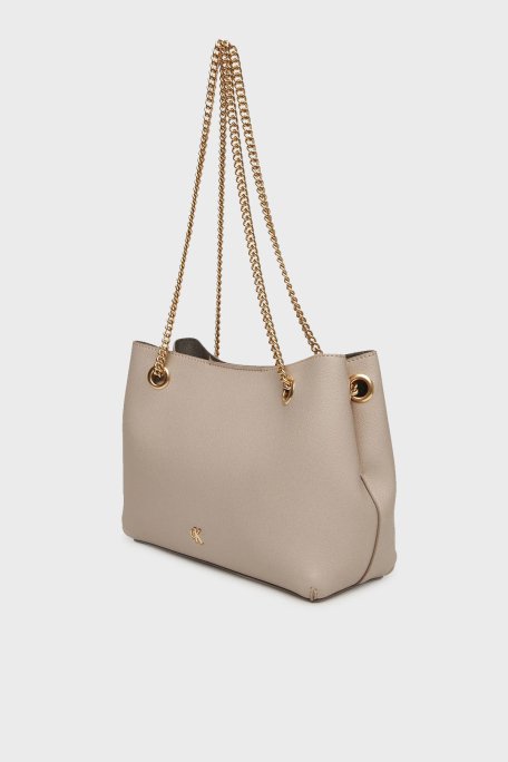Calvin Klein Logolu Zincir Askılı LV04F3205GRMU Bayan Çanta LV04F3205G RMU BEJ - 3