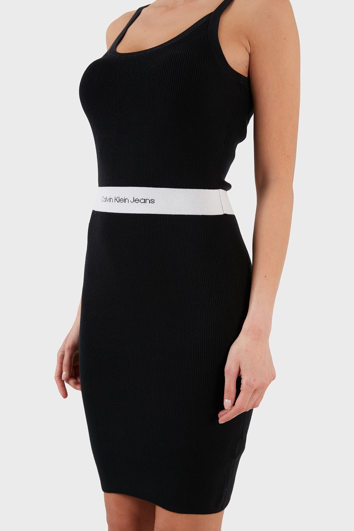 Calvin Klein Lyocell İp Askılı Mini Bayan Elbise J20J218856 BEH SİYAH