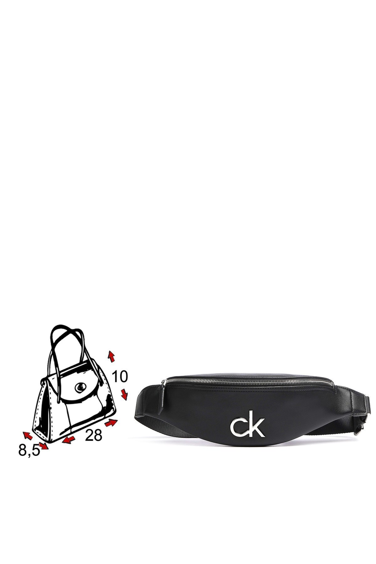 Calvin Klein Marka Logolu Ayarlanabilir Bayan Bel Çantası K60K606778 BAX SİYAH