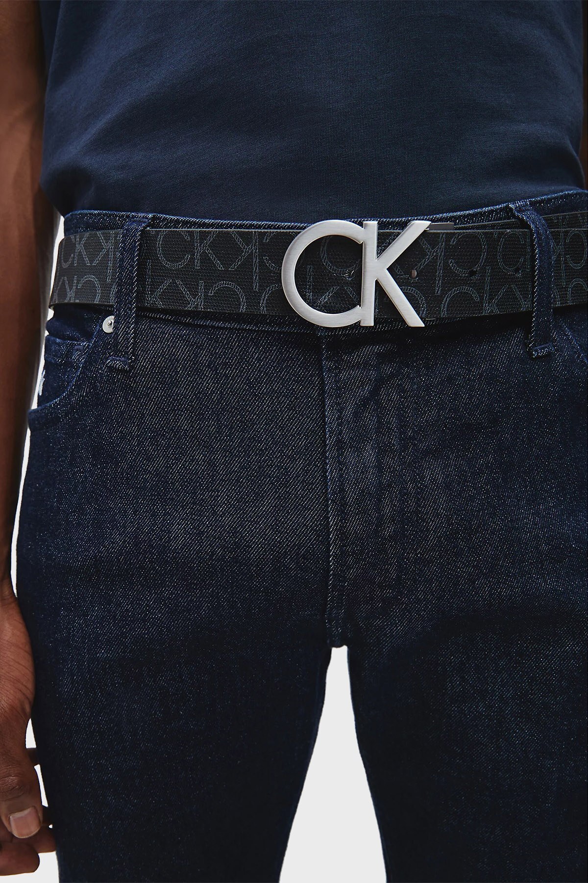 Calvin Klein Marka Logolu Çift Taraflı Erkek Kemer K50K505460 0GJ SİYAH