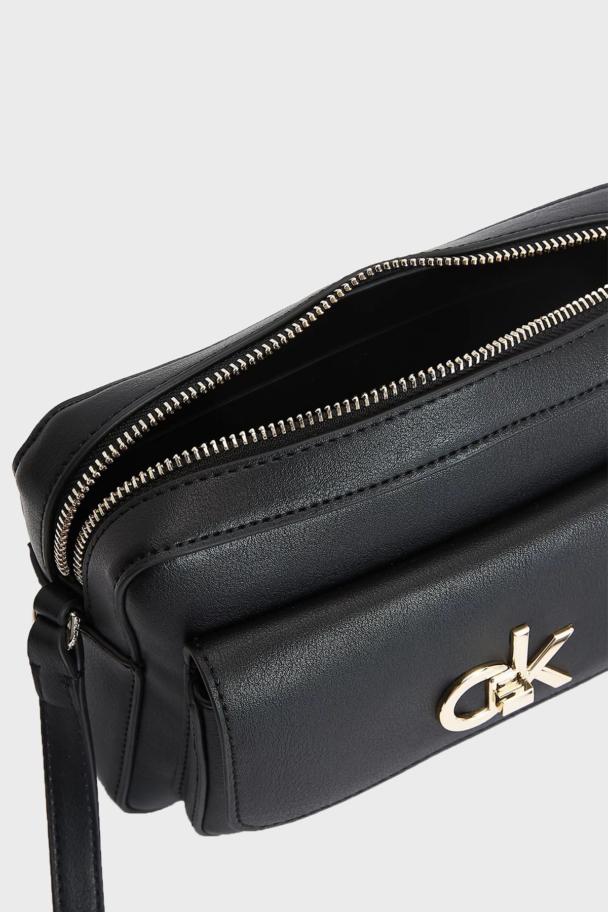 Calvin Klein Marka Logolu Çıkarılabilir Omuz Askılı Bayan Çanta K60K608414 BAX SİYAH