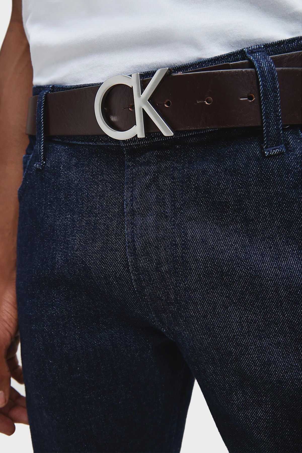 Calvin Klein Marka Logolu Hakiki Deri Erkek Kemer K50K502119 201 KAHVE