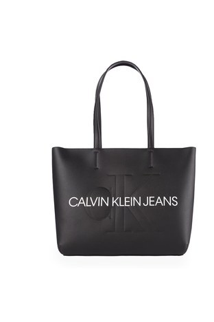 Calvin Klein - Calvin Klein Marka Logolu Bayan Çanta K60K607464 BDS SİYAH