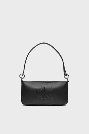Calvin Klein Monogram Logo Baskılı Fermuarlı K60K612725BEH Bayan Çanta K60K612725 BEH SİYAH - 1