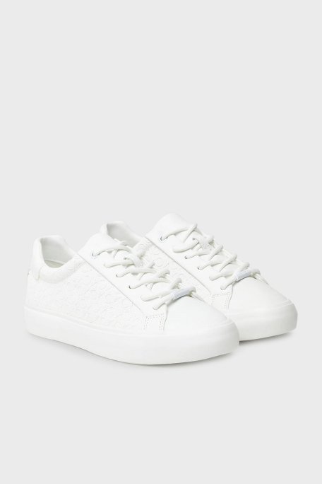 Calvin Klein Monogram Logo Baskılı Kalın Taban Sneaker HW0HW025730K4 Bayan Ayakkabı HW0HW02573 0K4 BEYAZ - 8