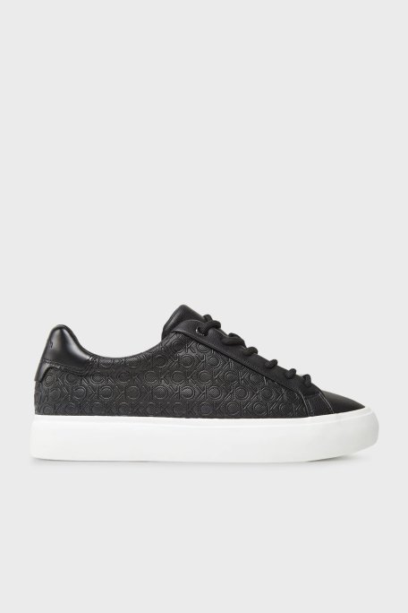 Calvin Klein Monogram Logo Baskılı Kalın Taban Sneaker HW0HW02573BEH Bayan Ayakkabı HW0HW02573 BEH SİYAH - 1