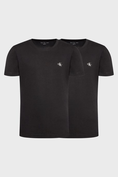 Calvin Klein Organik Pamuklu Regular Fit 2li J30J3201990GO Erkek T Shirt J30J320199 0GO SİYAH - 1