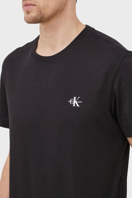 Calvin Klein Organik Pamuklu Regular Fit 2li J30J3201990GO Erkek T Shirt J30J320199 0GO SİYAH - 4