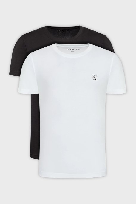 Calvin Klein Organik Pamuklu Regular Fit 2li J30J320199YAF Erkek T Shirt J30J320199 YAF SİYAH-BEYAZ - 1