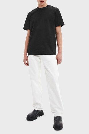 Calvin Klein - Calvin Klein Organik Pamuklu Relaxed Fit Sıfır Yaka Erkek T Shirt J30J321706 BEH SİYAH (1)