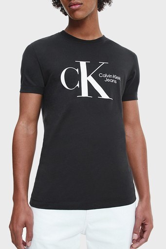 Calvin Klein Organik Pamuklu Slim Fit Bisiklet Yaka Erkek T Shirt J30J320189 BEH SİYAH