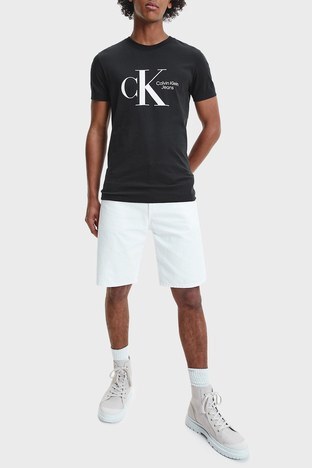 Calvin Klein - Calvin Klein Organik Pamuklu Slim Fit Bisiklet Yaka Erkek T Shirt J30J320189 BEH SİYAH (1)