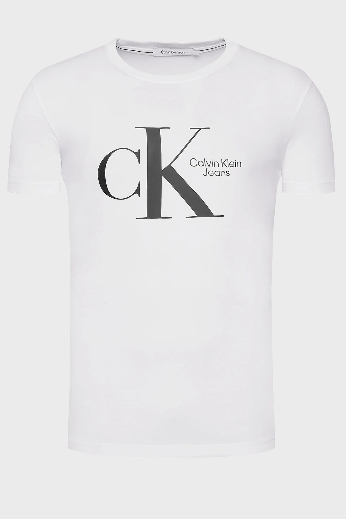 Calvin Klein Organik Pamuklu Slim Fit Bisiklet Yaka Erkek T Shirt J30J320189 YAF BEYAZ