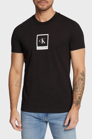 Calvin Klein - Calvin Klein Organik Pamuklu Slim Fit J30J321776BEH Erkek T Shirt J30J321776 BEH SİYAH