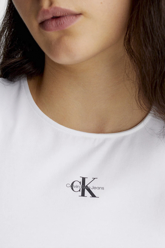 Calvin Klein Organik Pamuklu Streç Jarse Dar Kesim Kolsuz J20J220765YAF Bayan T Shirt J20J220765 YAF BEYAZ - 2