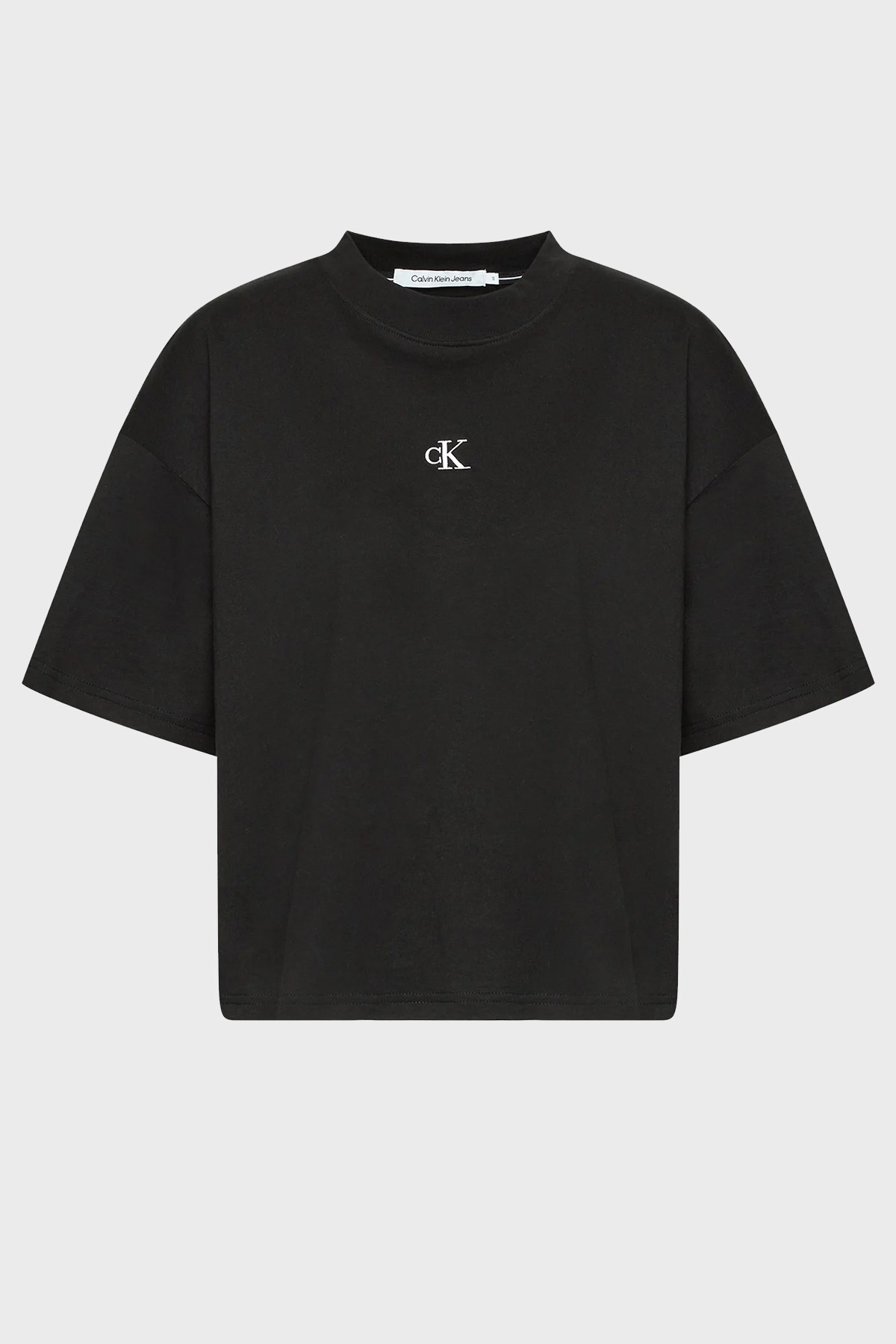 Calvin Klein Oversize Logolu Bisiklet Yaka % 100 Pamuk Bayan T Shirt J20J218732 BEH SİYAH