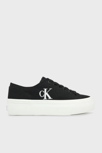 Calvin Klein Pamuk Karışımlı Kanvas YW0YW017630GM Bayan Ayakkabı YW0YW01763 0GM SİYAH-BEYAZ - 7
