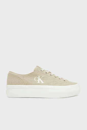 Calvin Klein Pamuk Karışımlı Kanvas YW0YW01763ACF Bayan Ayakkabı YW0YW01763 ACF Bej-Krem - 1