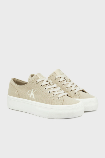 Calvin Klein Pamuk Karışımlı Kanvas YW0YW01763ACF Bayan Ayakkabı YW0YW01763 ACF Bej-Krem - 2