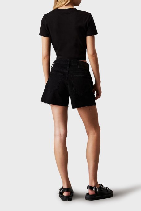 Calvin Klein Pamuk Karışımlı Mom Fit Yüksek Bel Kısa Kot J20J2251541BY Bayan Short J20J225154 1BY SİYAH - 3