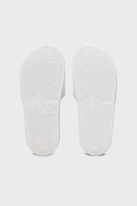 Calvin Klein Pamuk ve Kanvas Logolu YW0YW0183501W Bayan Terlik YW0YW01835 01W BEYAZ-SİYAH - 12