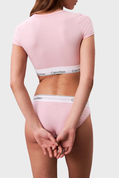 Calvin Klein Pamuk ve Modal Karışımlı Slim Fit Logolu LV00QF7213SQL Bayan Top LV00QF7213 SQL AÇIK PEMBE - 9