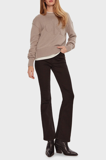 Calvin Klein Pamuk ve Yün Karışımlı Regular Fit J20J224224PCF Bayan Kazak J20J224224 PCF BEJ - 3