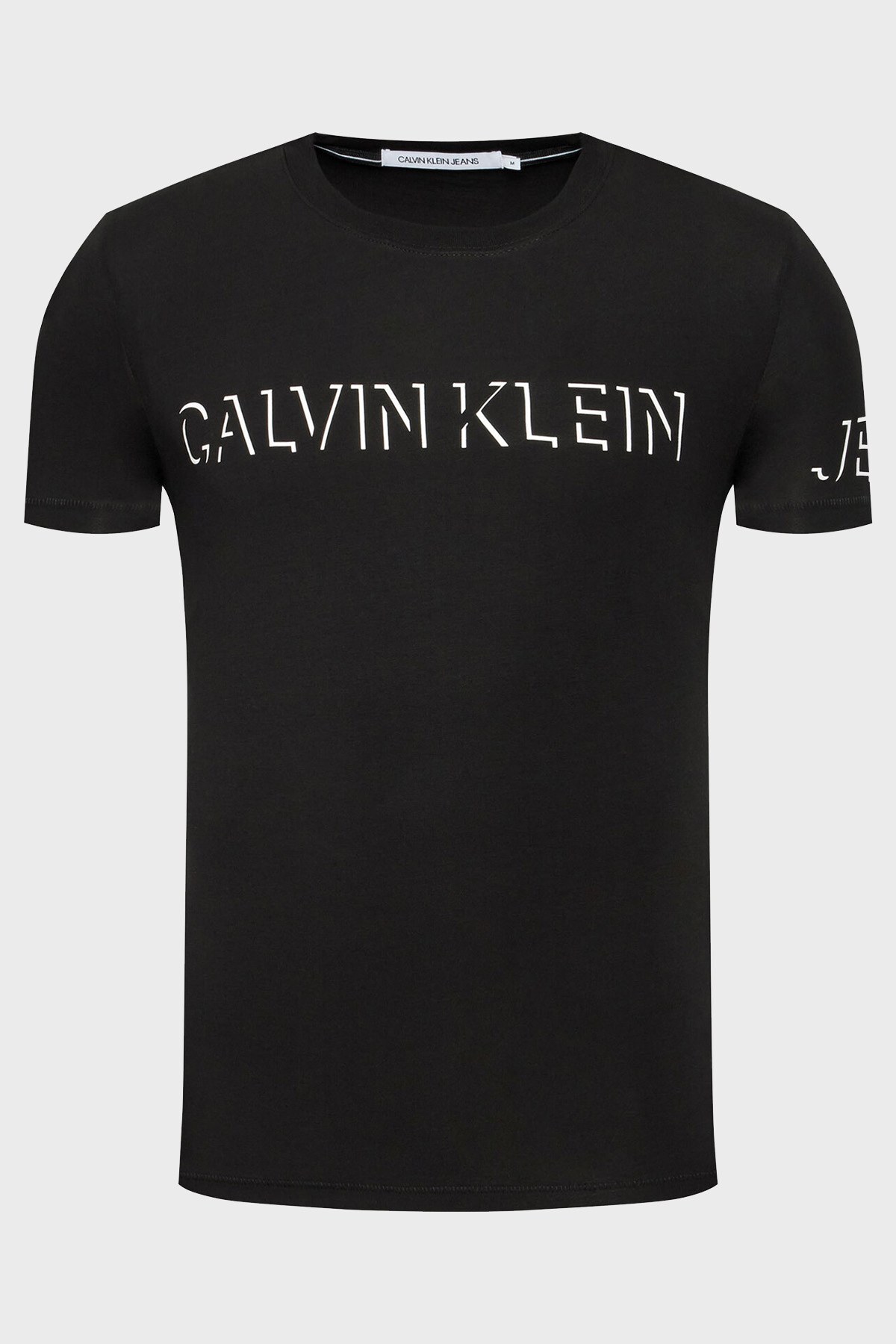 Calvin Klein Pamuklu Baskılı Slim Fit Bisiklet Yaka Erkek T Shirt J30J318735 BEH SİYAH