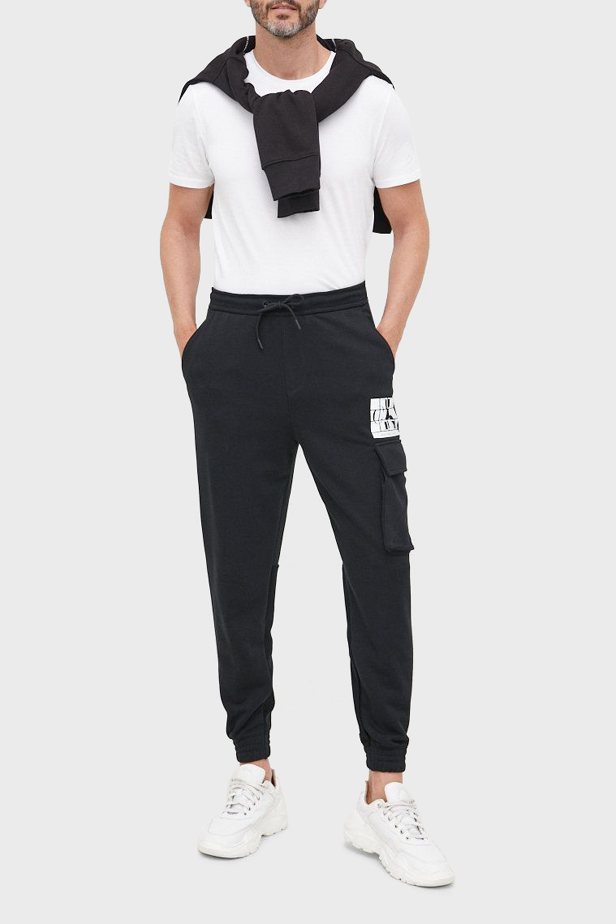 Calvin Klein Pamuklu Belden Bağlamalı Jogger Spor Erkek Pantolon J30J321575 BEH SİYAH