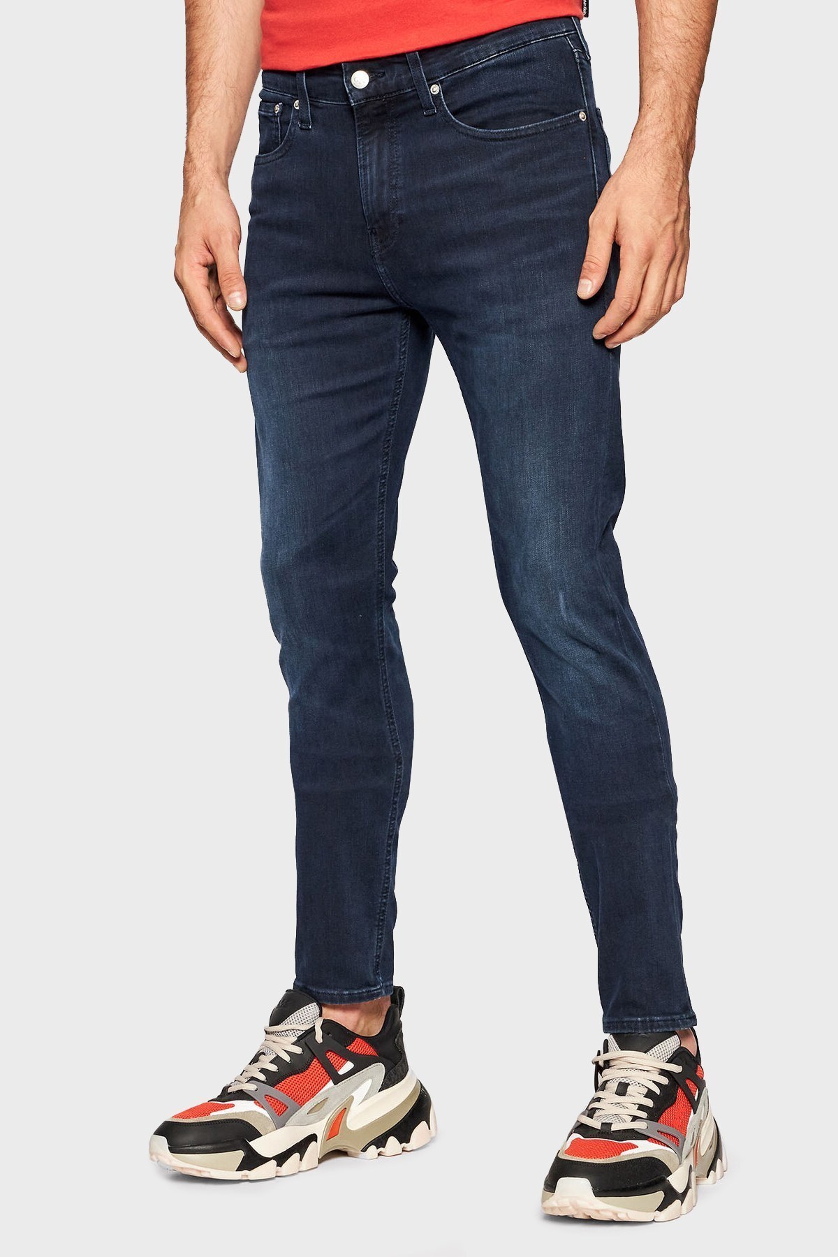 Calvin Klein Pamuklu Cepli Skinny Fit Jeans Erkek Kot Pantolon J30J319009 1BJ LACİVERT