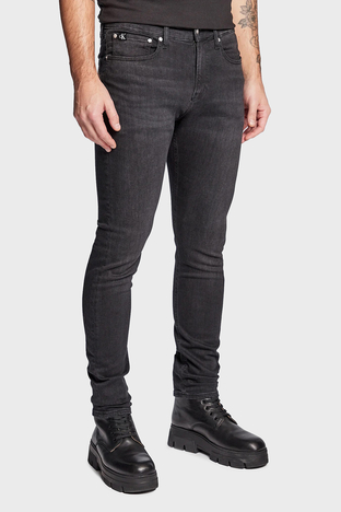 Calvin Klein - Calvin Klein Pamuklu Düşük Bel Skinny Fit Pantolon Erkek Kot Pantolon J30J322402 1BY SİYAH (1)