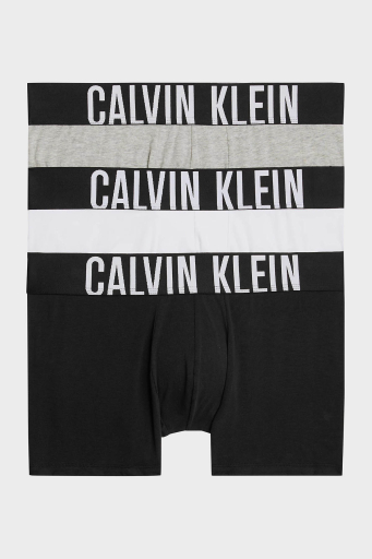 Calvin Klein Pamuklu Esnek 3 Pack 000NB3608AMPI Erkek Boxer 000NB3608A MPI SİYAH-BEYAZ-GRİ - 1