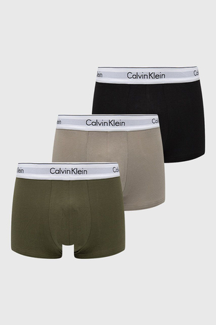 Calvin Klein - Calvin Klein Pamuklu Esnek 3 Pack Erkek Boxer 000NB2380A 67A HAKİ-BEJ-SİYAH