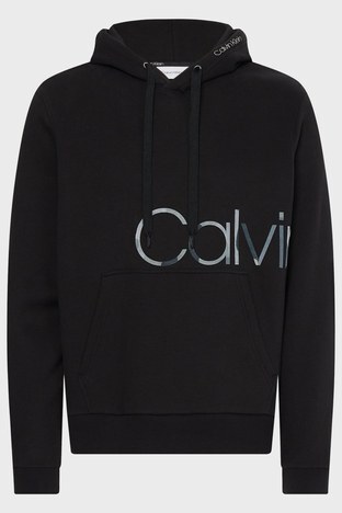 Calvin Klein - Calvin Klein Pamuklu Kanguru Cepli Regular Fit Kapüşonlu Erkek Sweat K10K109041 BEH SİYAH (1)