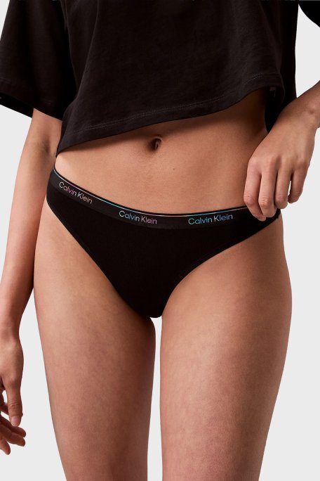 Calvin Klein Pamuklu Logolu 5 Pack LV00QD5322WBT Bayan Külot LV00QD5322 WBT SİYAH-BEYAZ-GRİ - 3