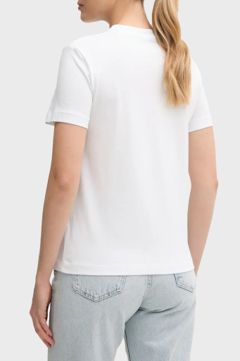 Calvin Klein Pamuklu Monogram Logo Baskılı Regular Fit Bisiklet Yaka J20J225545YAA Bayan T Shirt J20J225545 YAA BEYAZ - 7
