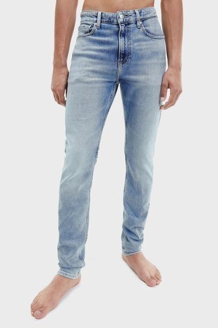 Calvin Klein - Calvin Klein Pamuklu Normal Bel Slim Fit Jeans Erkek Kot Pantolon J30J321135 1AA MAVİ