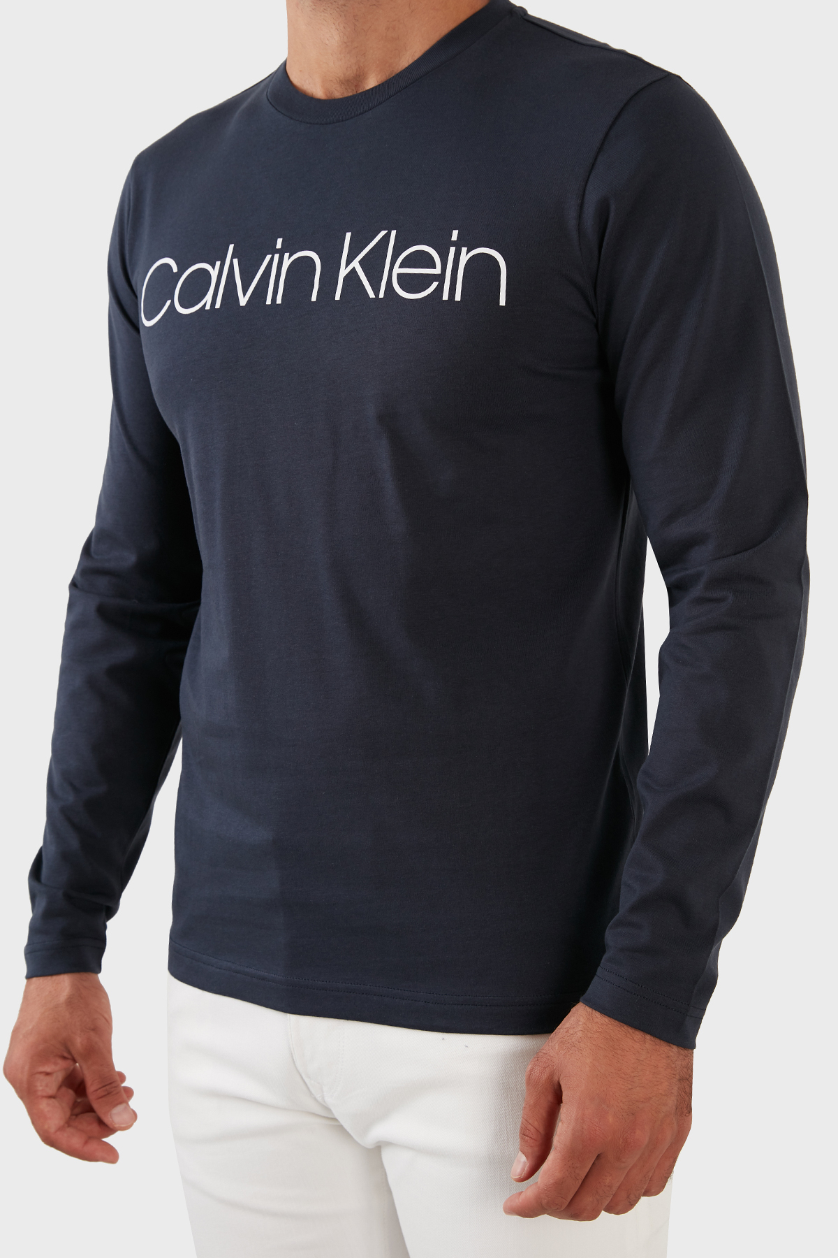 Calvin Klein Pamuklu Regular Fit Bisiklet Yaka Erkek Sweat K10K104690 DW4 LACİVERT