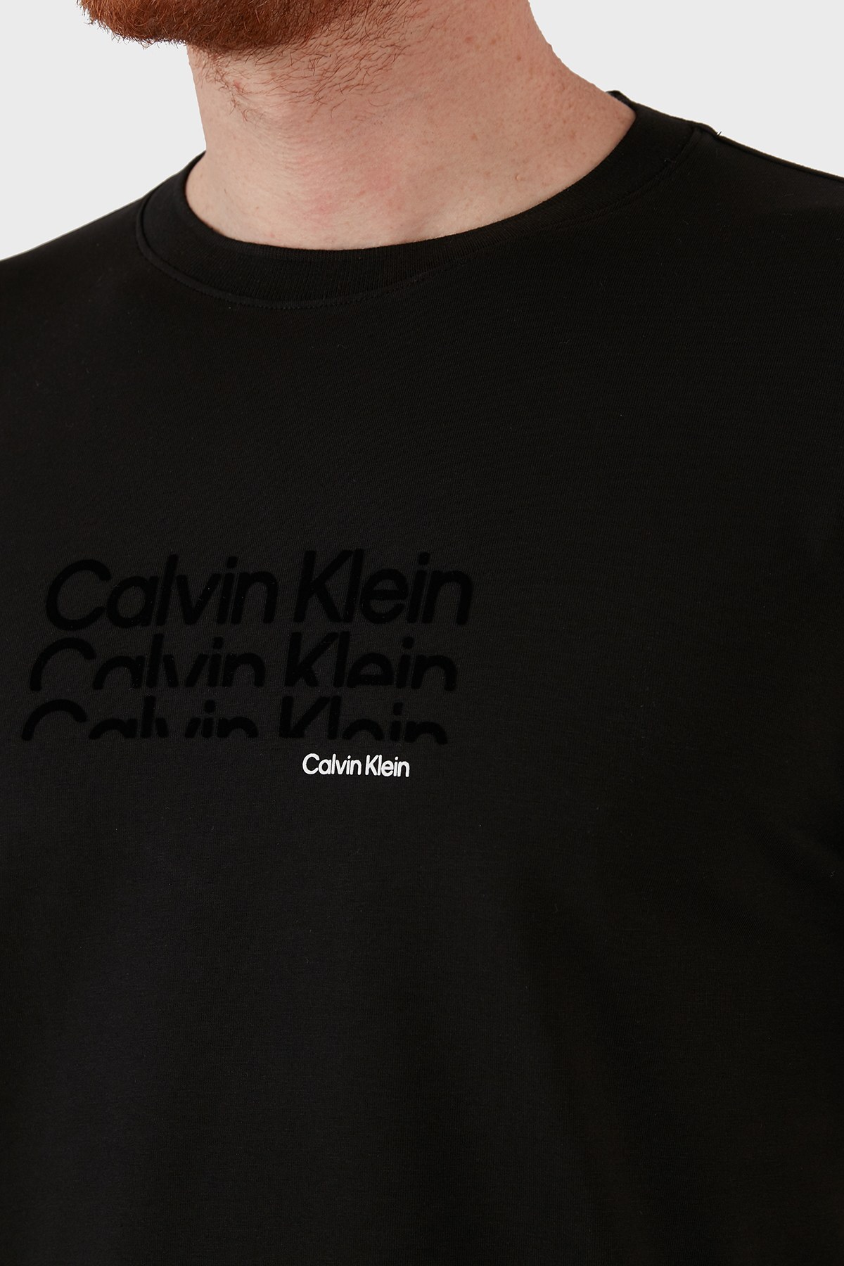 Calvin Klein Pamuklu Regular Fit Bisiklet Yaka Erkek T Shirt K10K108835 BEH SİYAH