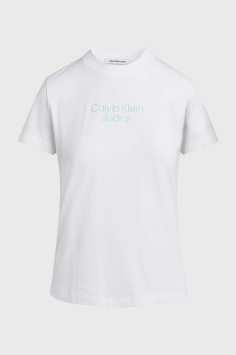 Calvin Klein Pamuklu Regular Fit Bisiklet Yaka J20J223222YAF Bayan T Shirt J20J223222 YAF BEYAZ - 5