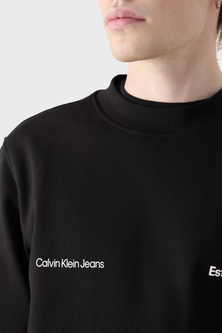 Calvin Klein Pamuklu Regular Fit Bisiklet Yaka J30J326877BEH Erkek Sweat J30J326877 BEH SİYAH - 5