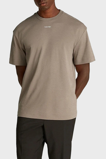 Calvin Klein Pamuklu Regular Fit Bisiklet Yaka K10K112487PB8 Erkek T Shirt K10K112487 PB8 KAHVE - 1