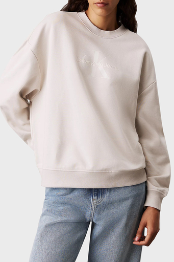 Calvin Klein Pamuklu Regular Fit Bisiklet Yaka Logolu J20J224724PDH Bayan Sweat J20J224724 PDH AÇIK GRİ - 1