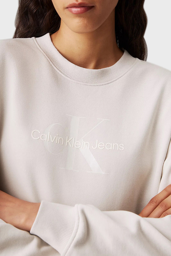 Calvin Klein Pamuklu Regular Fit Bisiklet Yaka Logolu J20J224724PDH Bayan Sweat J20J224724 PDH AÇIK GRİ - 4