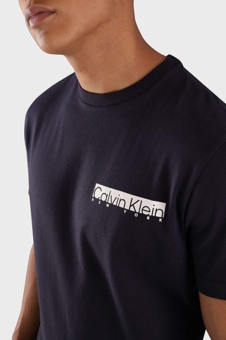 Calvin Klein Pamuklu Regular Fit Bisiklet Yaka Logolu K10K113800CHW Erkek T Shirt K10K113800 CHW LACİVERT - 4